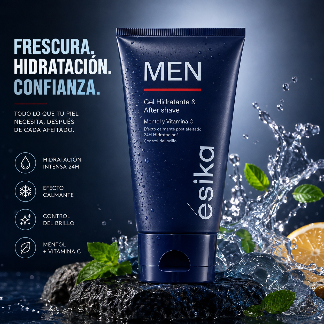 Gel Post Afeitado - Mentol Refrescante y Vitamina C * 75 grs