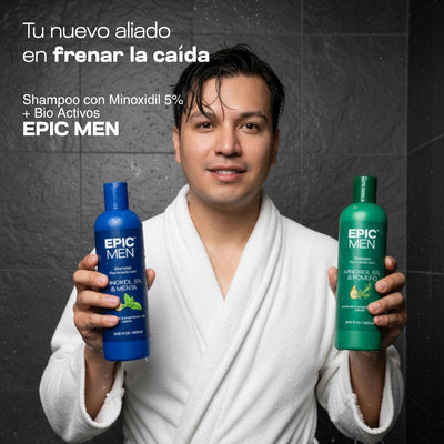 shampoo de minoxidil con romero o menta eoic men