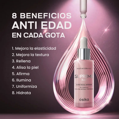 suero facial anti edad supreme 8 en 1 multi acción max en el salvador precio comprar con envío