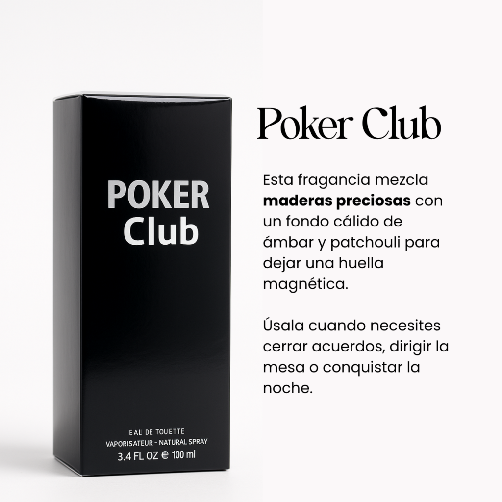 fragancia para hombre poker club en el salvador perfume con notas maderosas